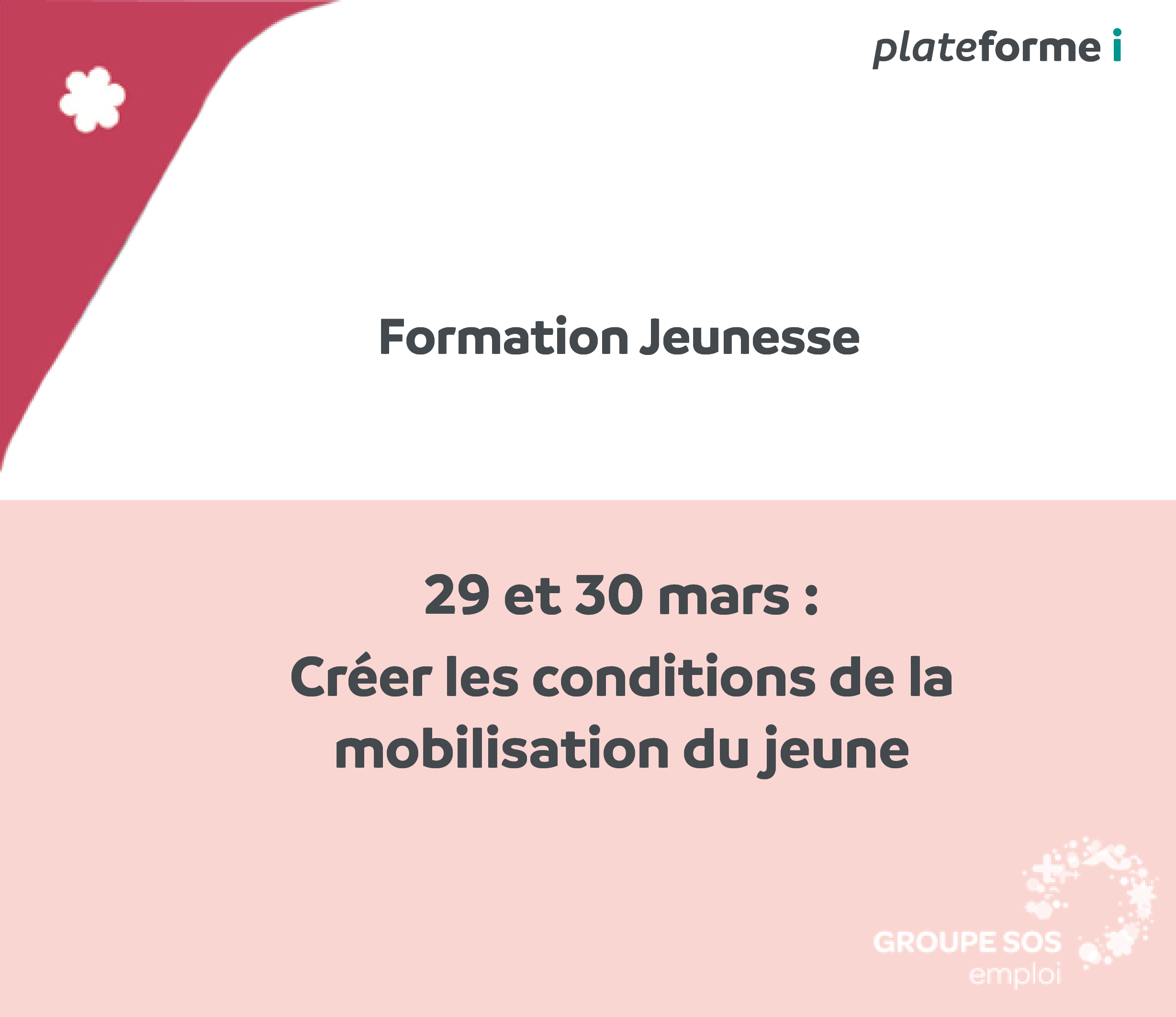La prochaine formation pour les professionnels du secteur Jeunesse aura lieu les jeudi 29 et vendredi 30 mars 2018
